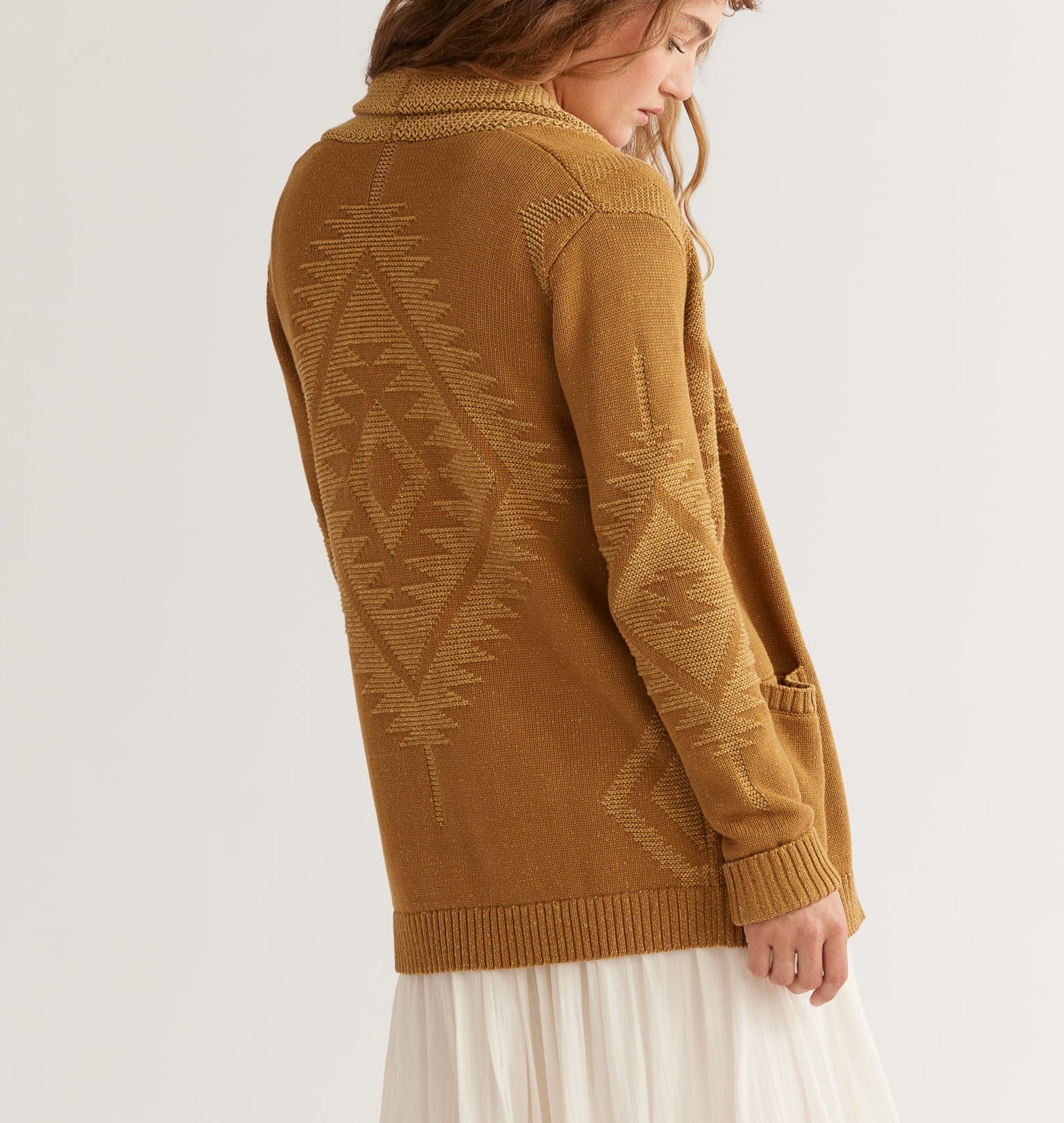 Women's Heritage Cotton Cardigan | Bronze/Curry
