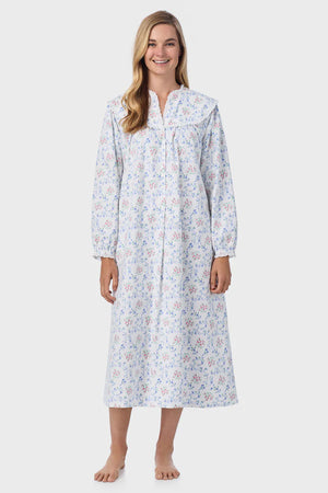 Lanz of Salzburg Sweet Ribbon Floral Flannel Gown