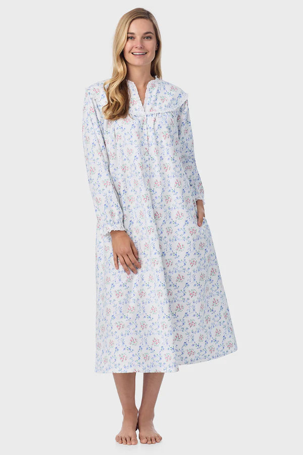 Lanz of Salzburg Sweet Ribbon Floral Flannel Gown