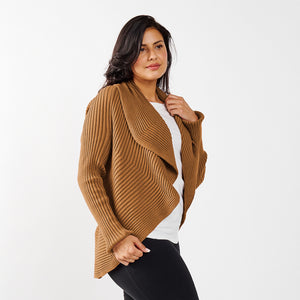 Organic Cotton - Ribbed Circle Sweater | Camel