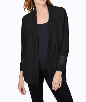 Mixed Stitch Cardigan | Black