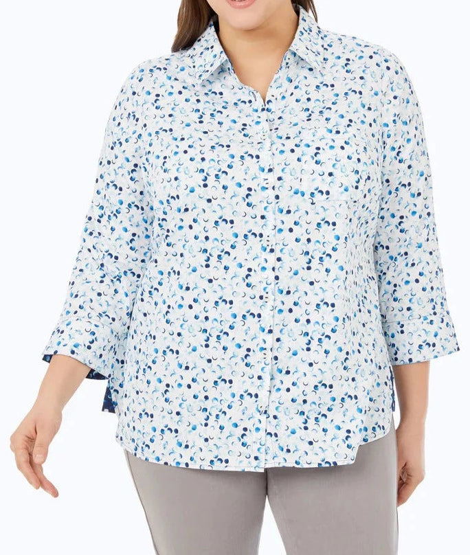 Water Color Dots Long Shirt | Blue Watercolor