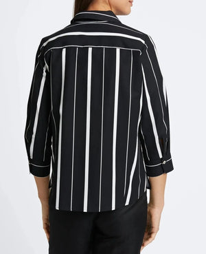 Paityn No Iron Black & White Stripe Shirt