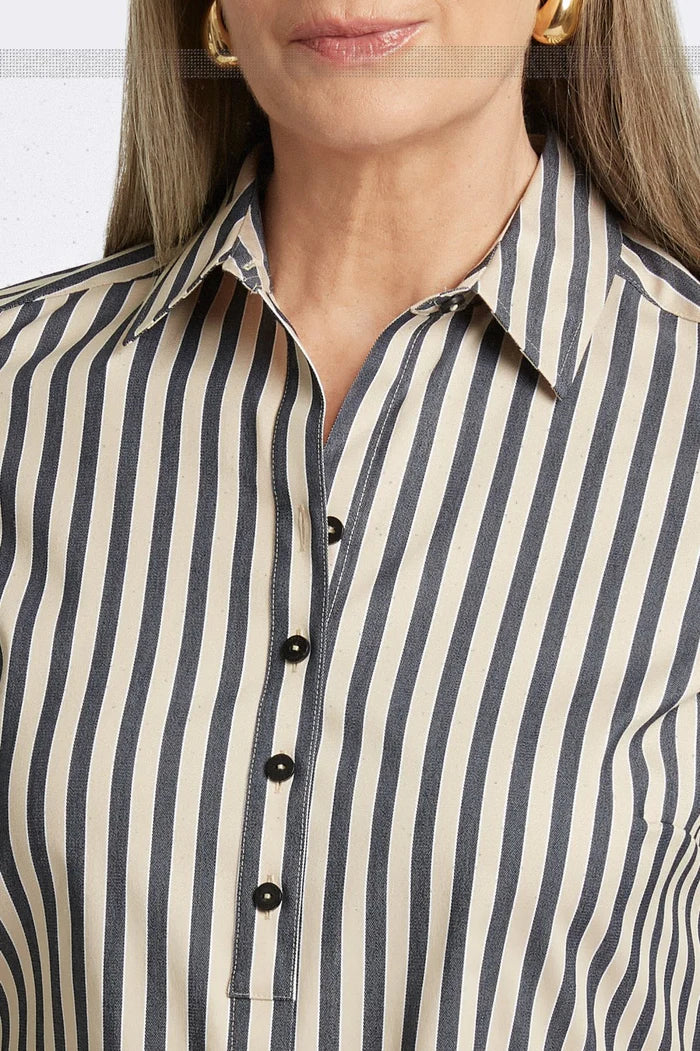 Madison Essential Stretch Striped No Iron Tunic