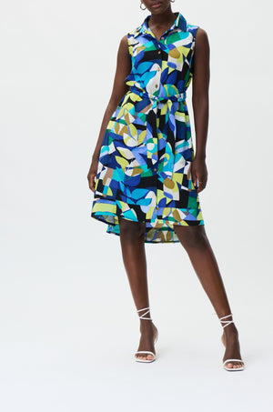 Sleeveless Tropical Print Dress