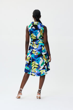 Sleeveless Tropical Print Dress