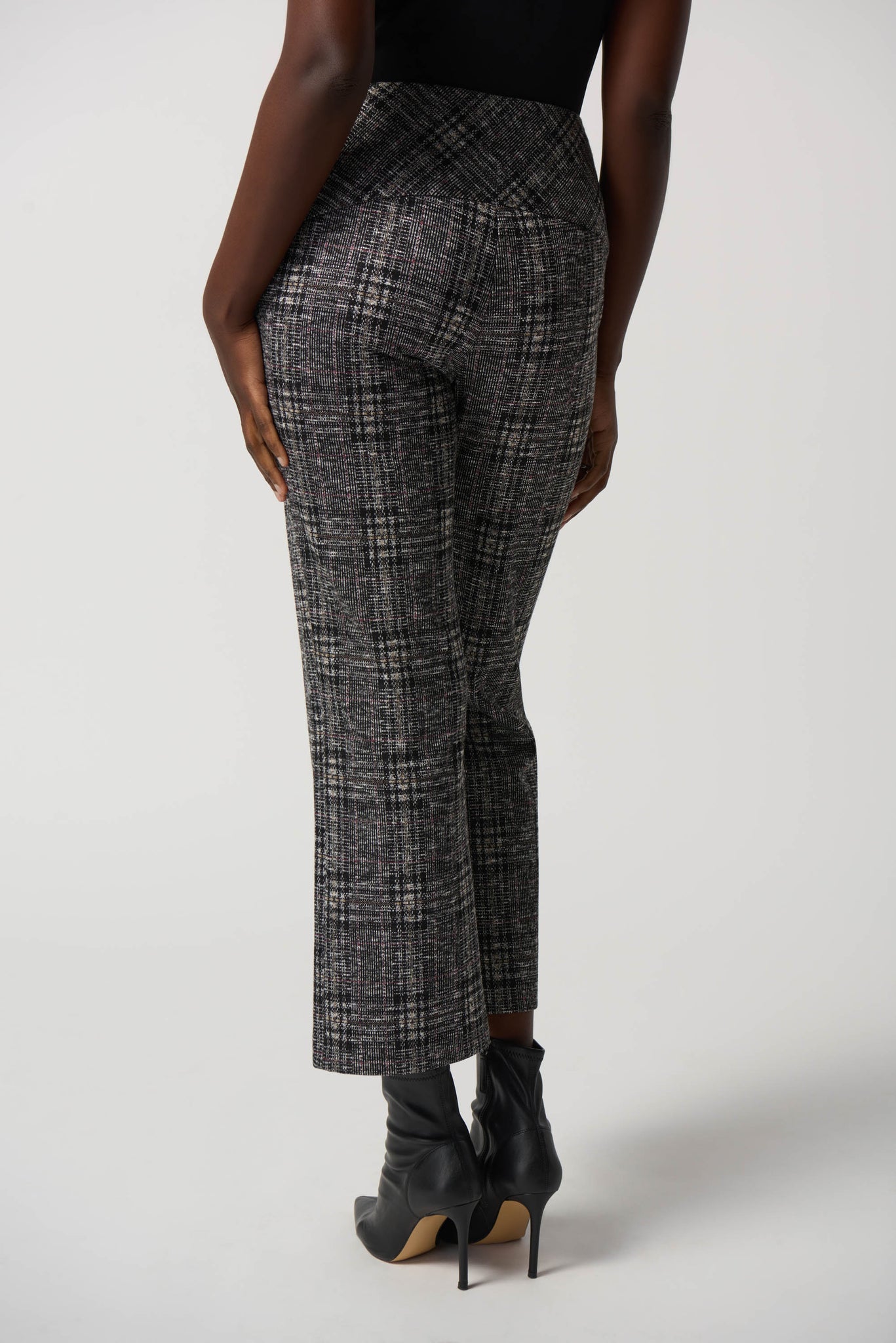 Plaid Jacquard Cropped Pants