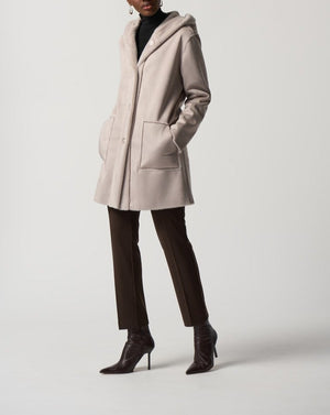 Suede Hooded Coat | Mink