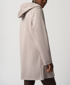 Suede Hooded Coat | Mink