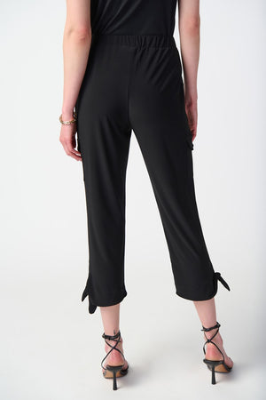 Silky Knit Jogger Pants with Cargo Pockets | Black