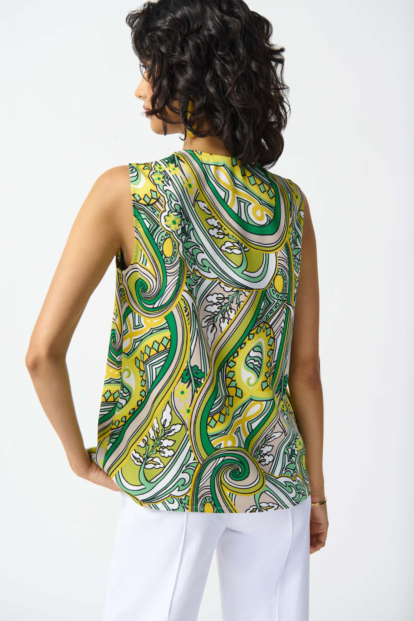 Satin Paisley Sleeveless Top