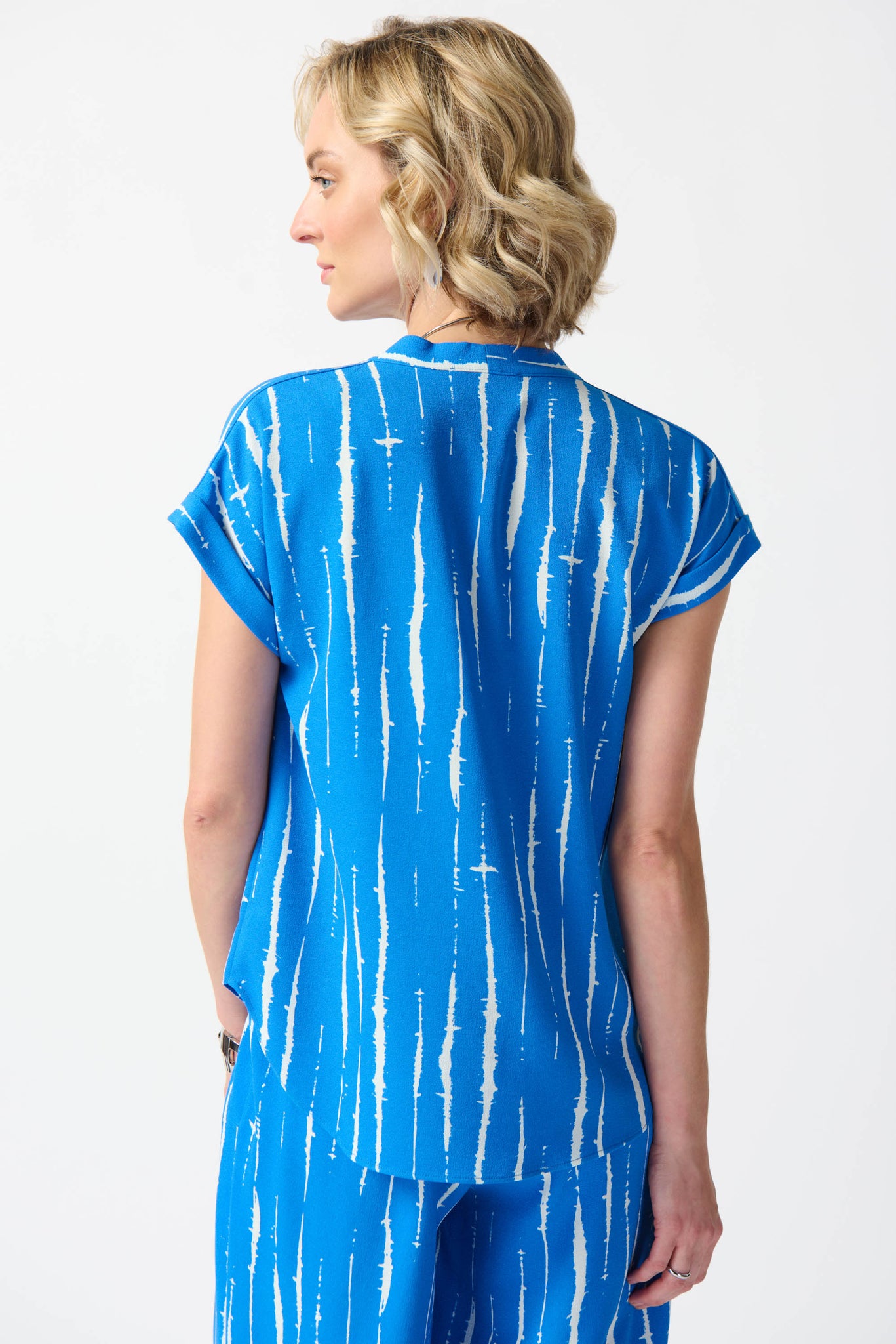 Woven Abstract Print Flared Top