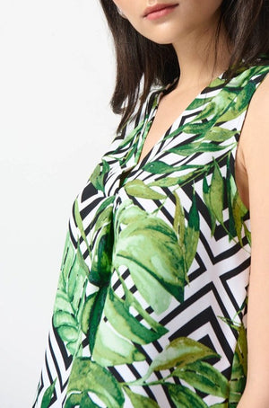 Tropical Print Flared Top