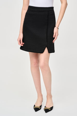 Bouclé Woven A-Line Skirt | Black