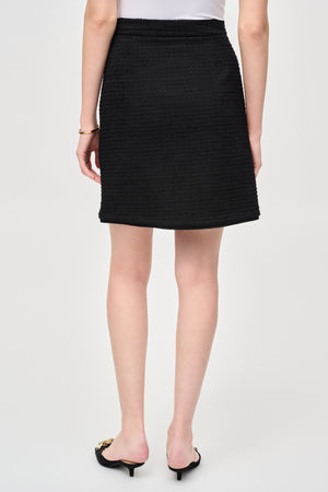Bouclé Woven A-Line Skirt | Black
