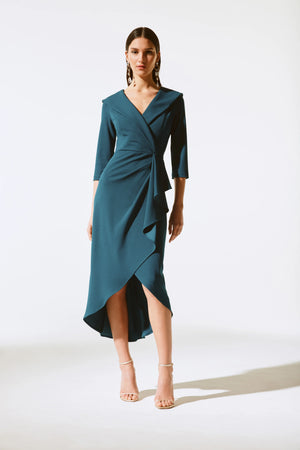 Scuba Crepe Ruffled Sheath Dress