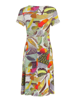 Cap Sleeve Twist Front "Botanica" Art Dress