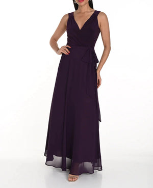 Sleeveless Wrap Gown