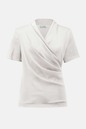 Recycled Satin And Silky Knit Wrap Top