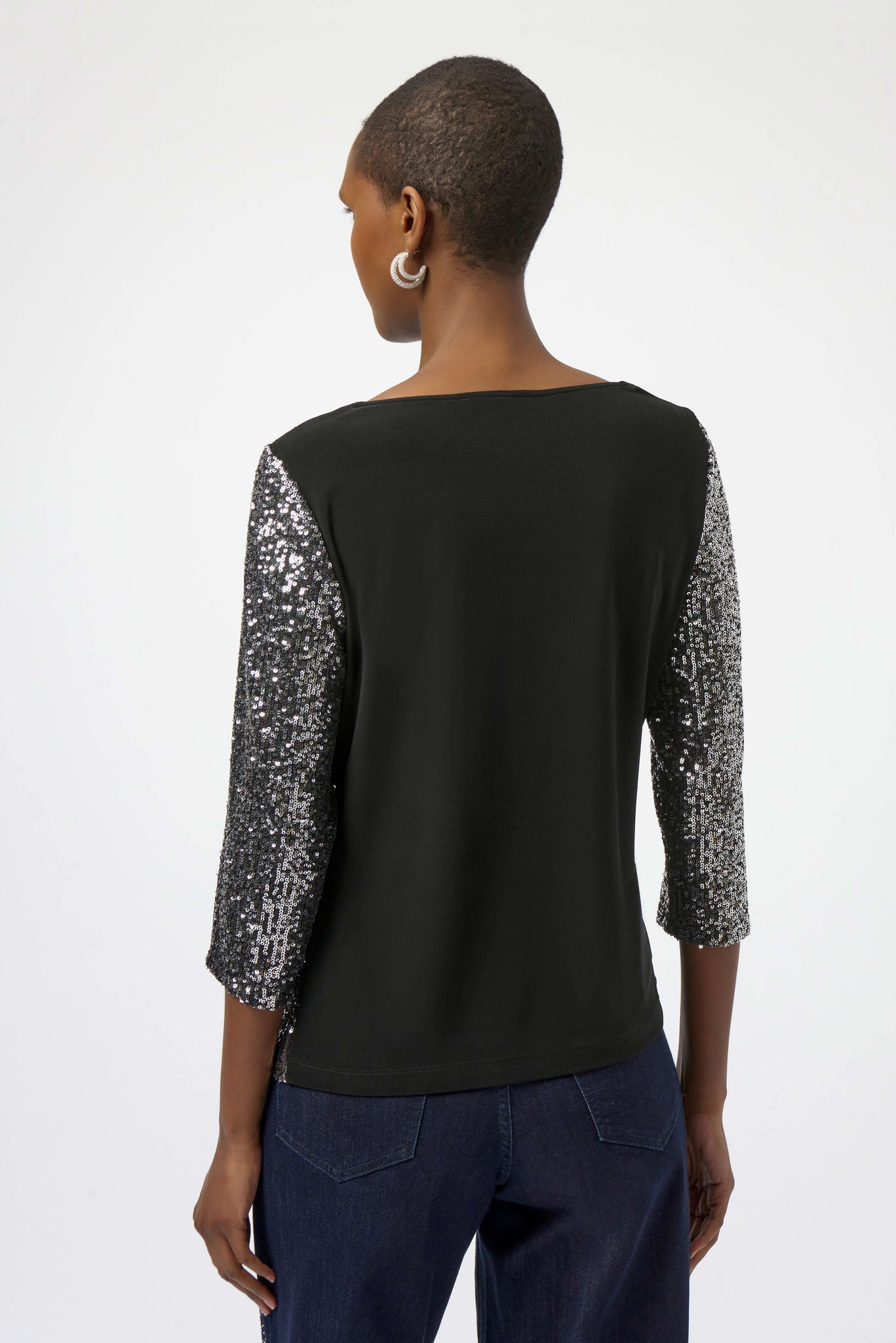Sequined/Knit Silky Top