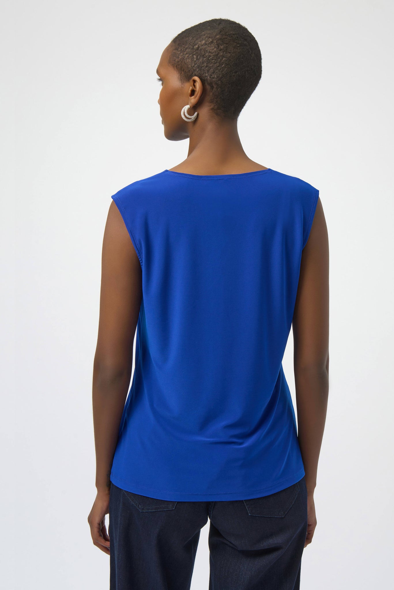 Silky Knit & Satin Fitted Sleeveless Top