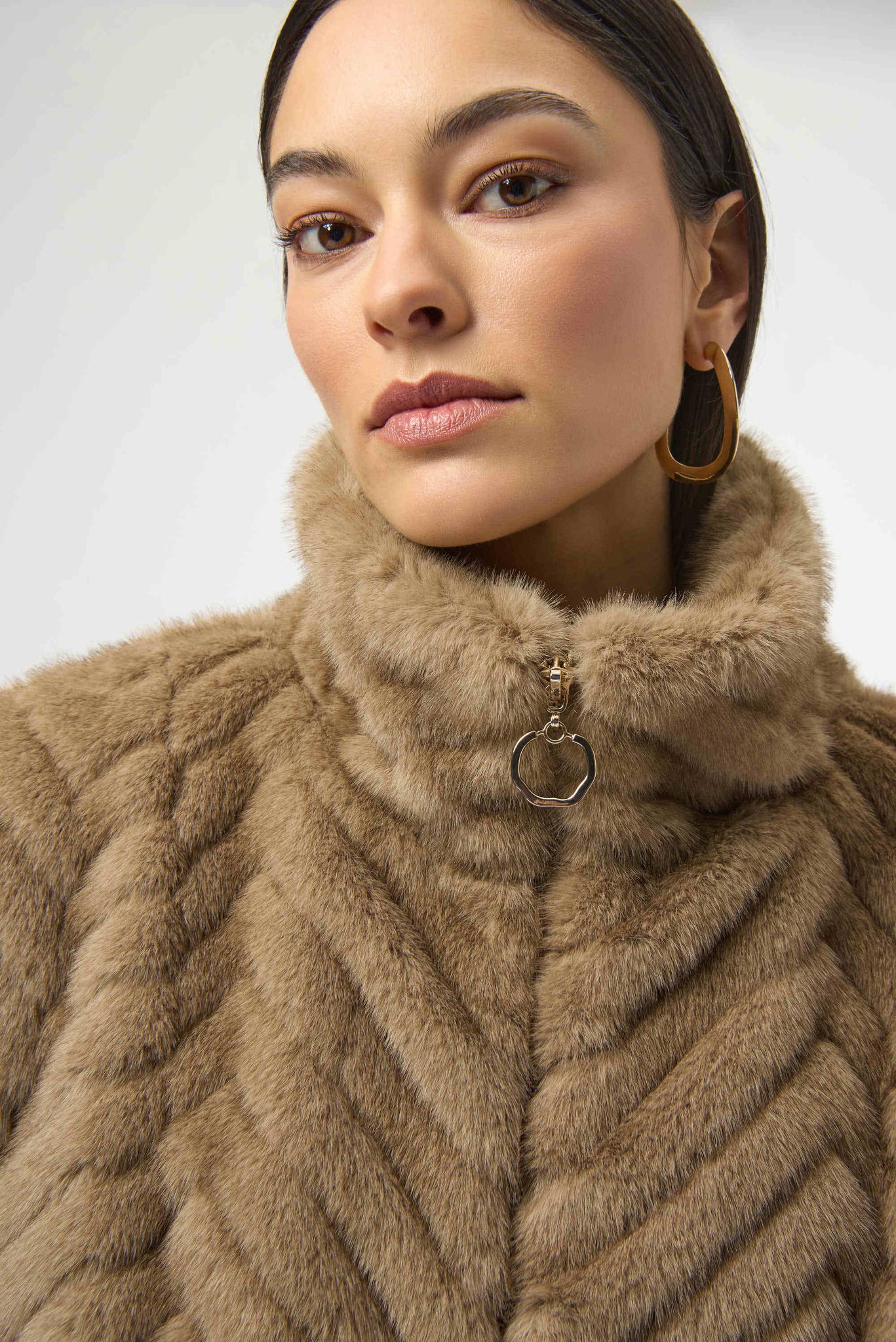 Faux Fur Mock Neck Vest