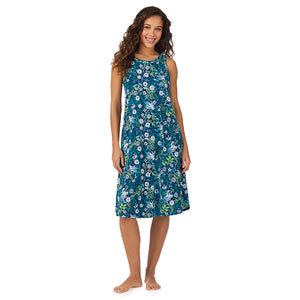 Cotton-Blend Sleeveless Sleep Midi-Gown