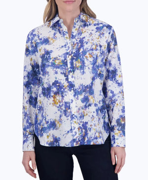 Meghan No Iron Abstract Floral Shirt