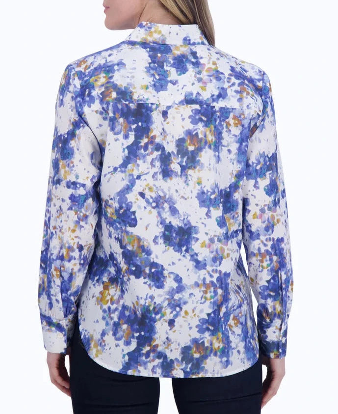 Meghan No Iron Abstract Floral Shirt