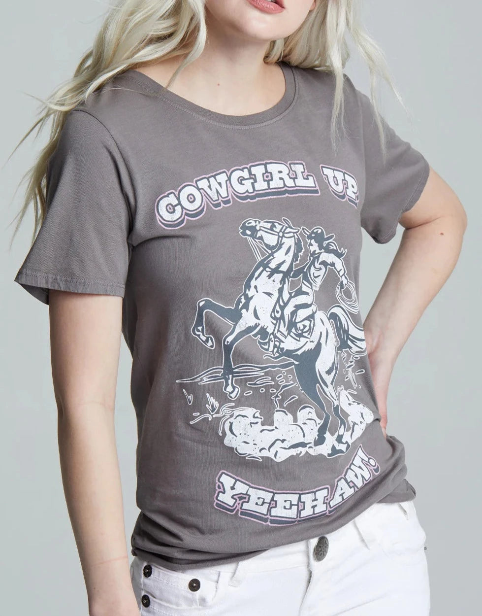 Cowgirl Up Tee | Charcoal