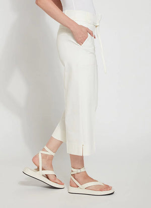 Hallie Cropped Wide Leg Pant | Off White