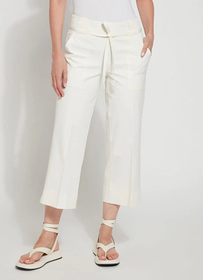 Hallie Cropped Wide Leg Pant | Off White