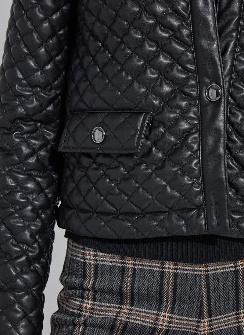 Aurelle Quilted Vegan Leather Jacket