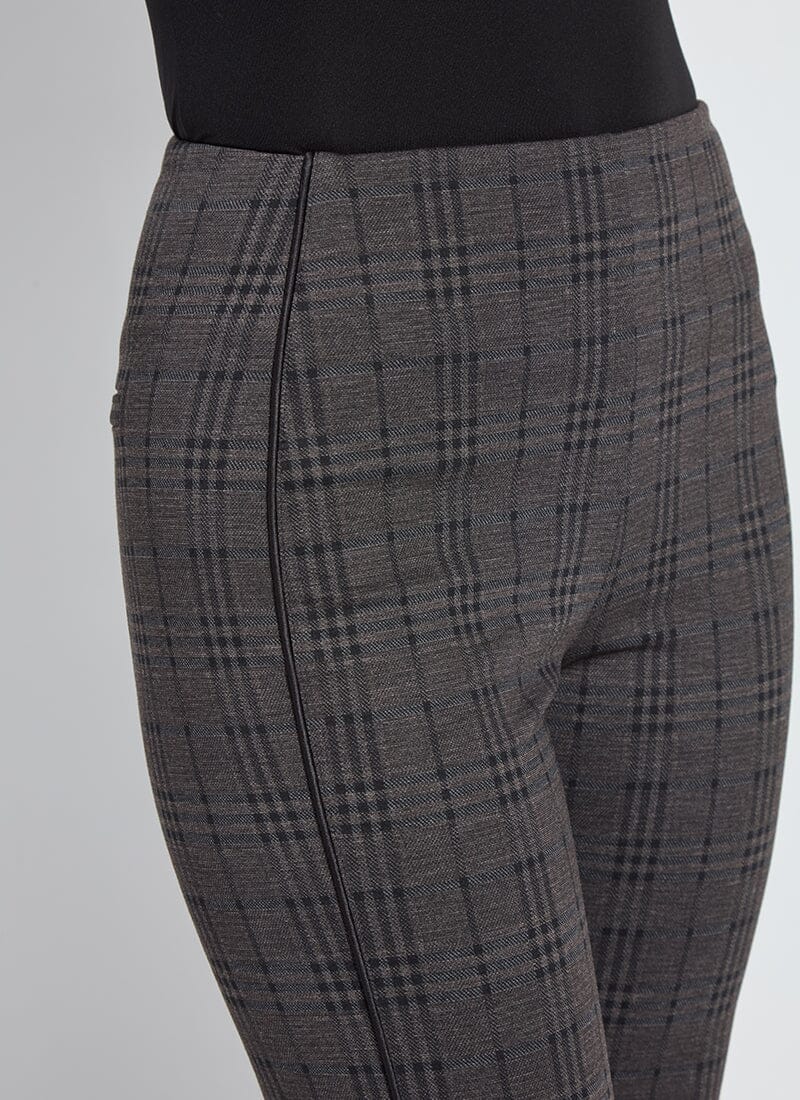 Patterned Hi Waist Ponte Trouser w Satin Piping