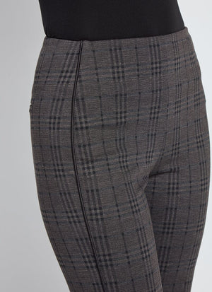 Patterned Hi Waist Ponte Trouser w Satin Piping