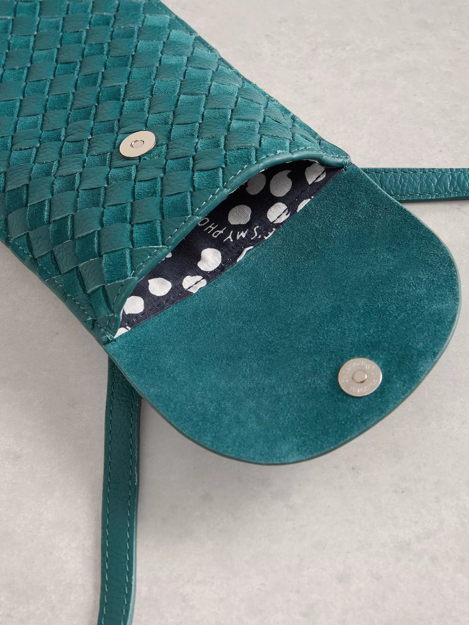 Coco Weave Leather Phone Bag