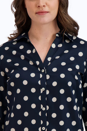 Mary Non-Iron Coin Dot Shirt | Black