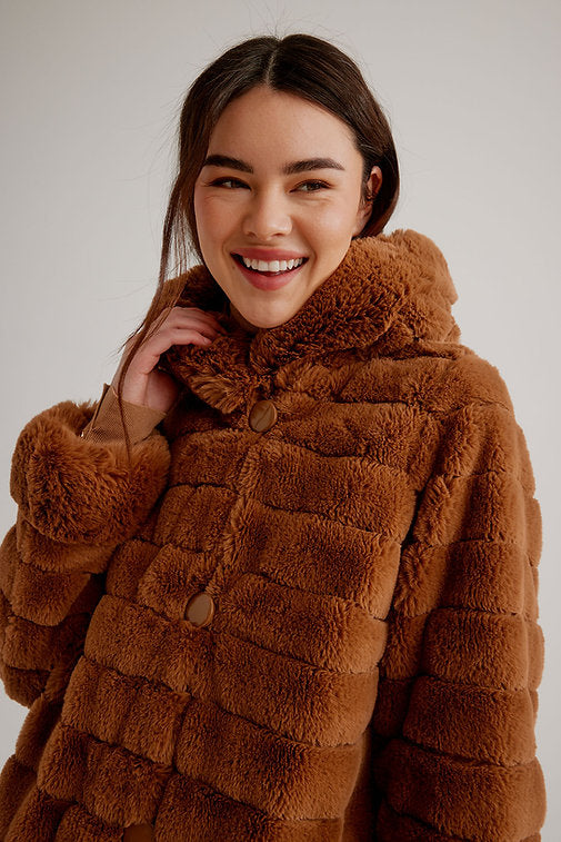 Hooded Reversible Faux Fur Coat | The Clothes Tree