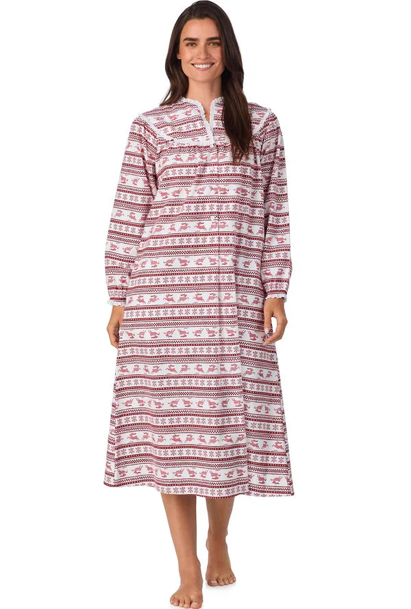 Red Fair Isle Flannel Gown