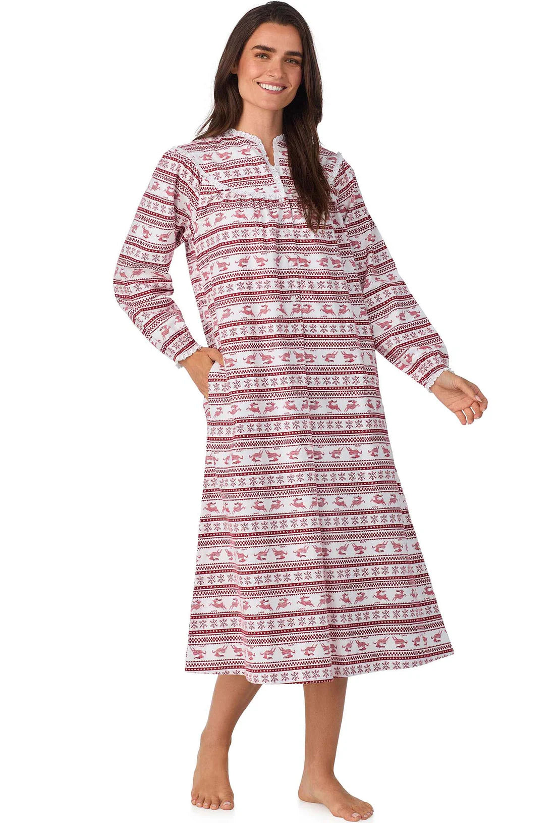 Red Fair Isle Flannel Gown