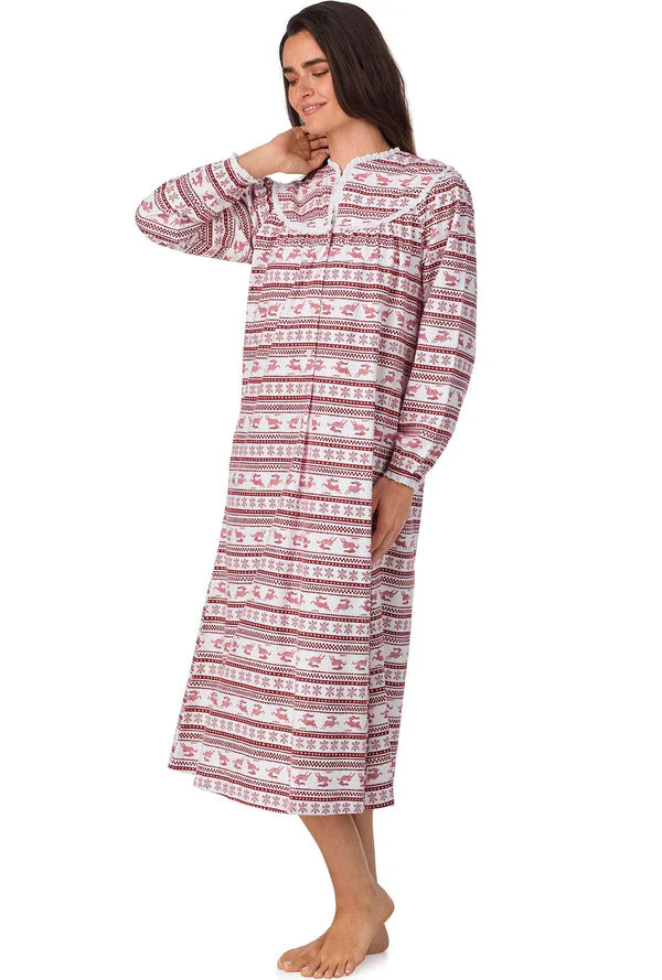 Red Fair Isle Flannel Gown