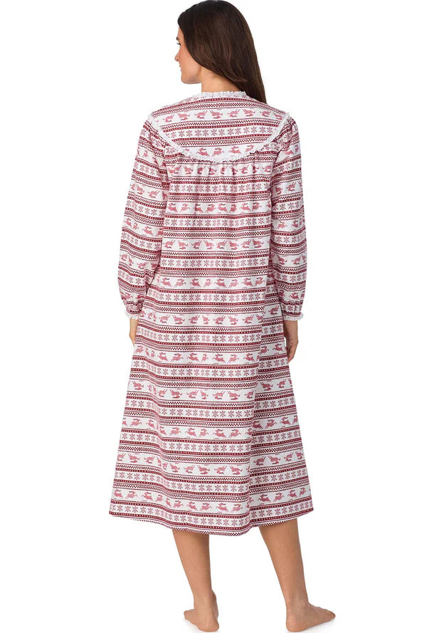 Red Fair Isle Flannel Gown