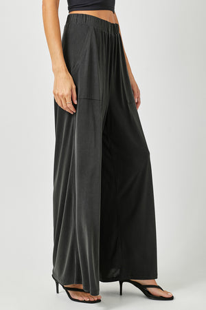 Modal Wide Leg Pants | Black