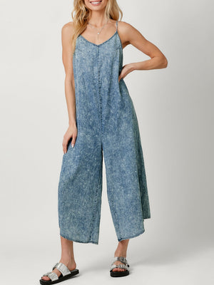 Tencel Cami Baggy Jumpsuit | Deep Blue