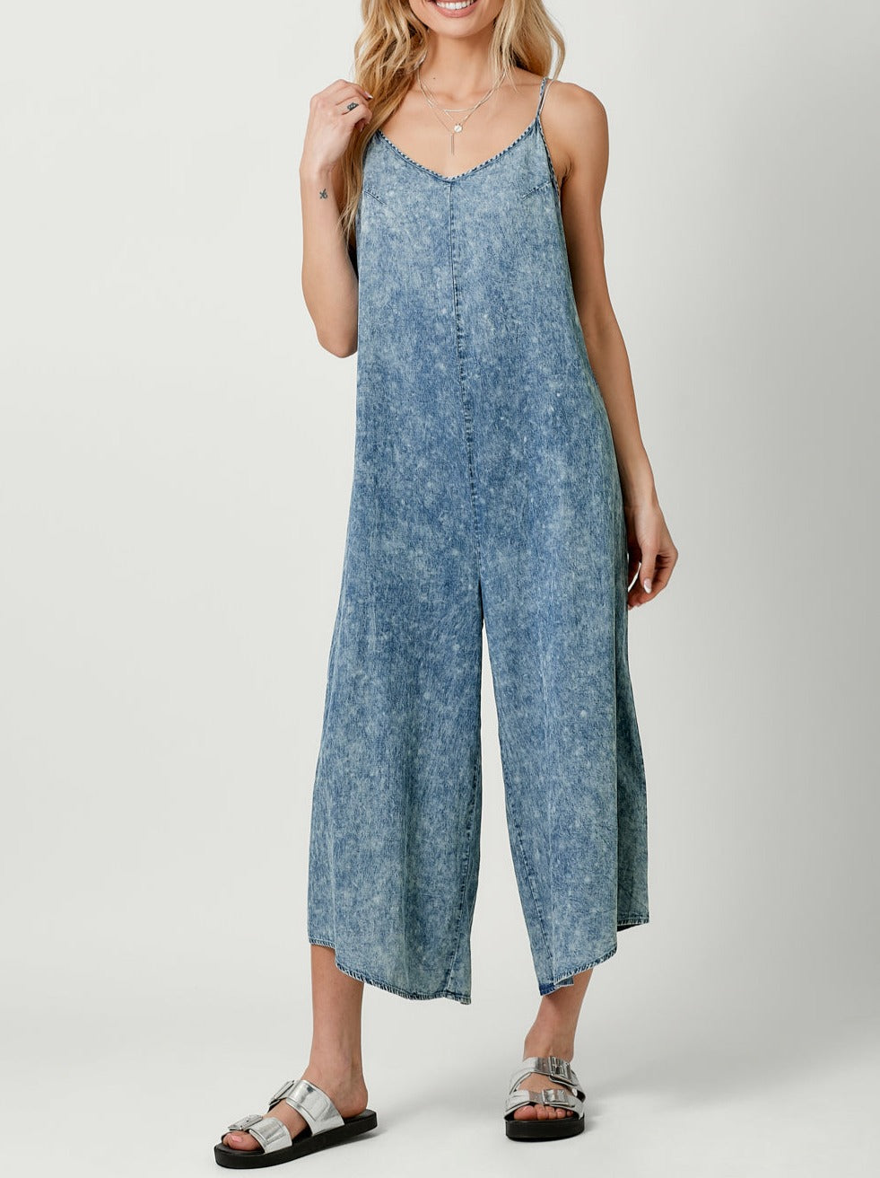 Tencel Cami Baggy Jumpsuit | Deep Blue