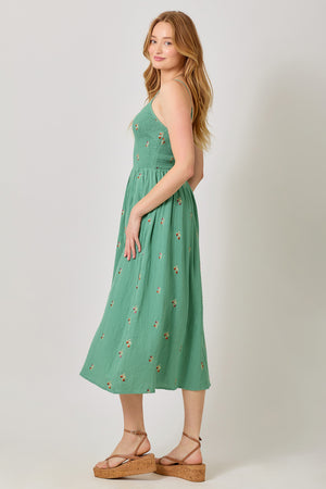 Embroidered Gauze Dress