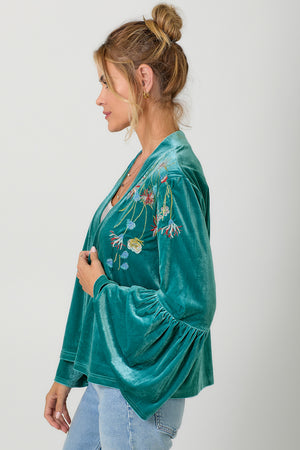 Embroidery Velvet Kimono