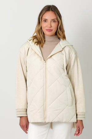 Mixed Sleeve Puffer Jacket