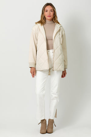 Mixed Sleeve Puffer Jacket