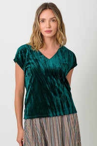 Velvet Cupro V-Neck Top